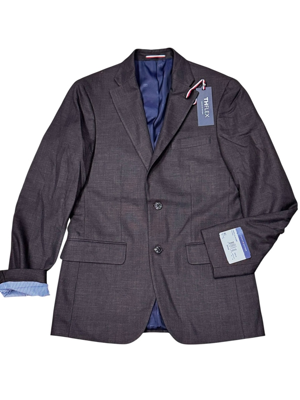Tommy Hilfiger Sz 36 Mens Blazer Brown Classic Two-Button Suit Sport Jacket Coat